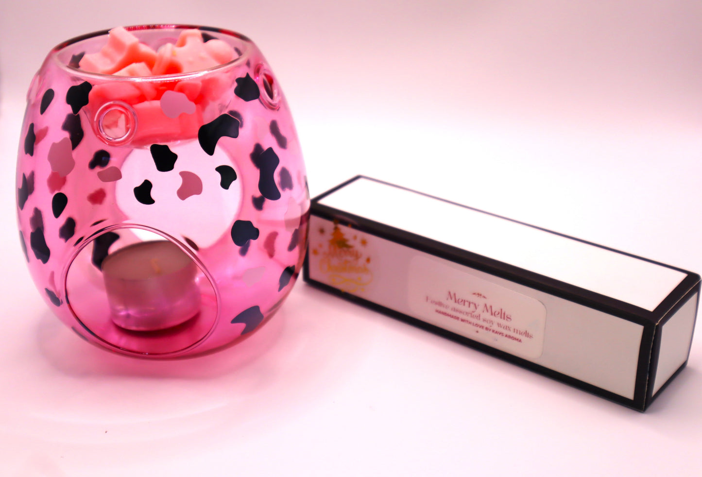 Pink leopard Wax melt warmer - another Christmas assorted wax melts 