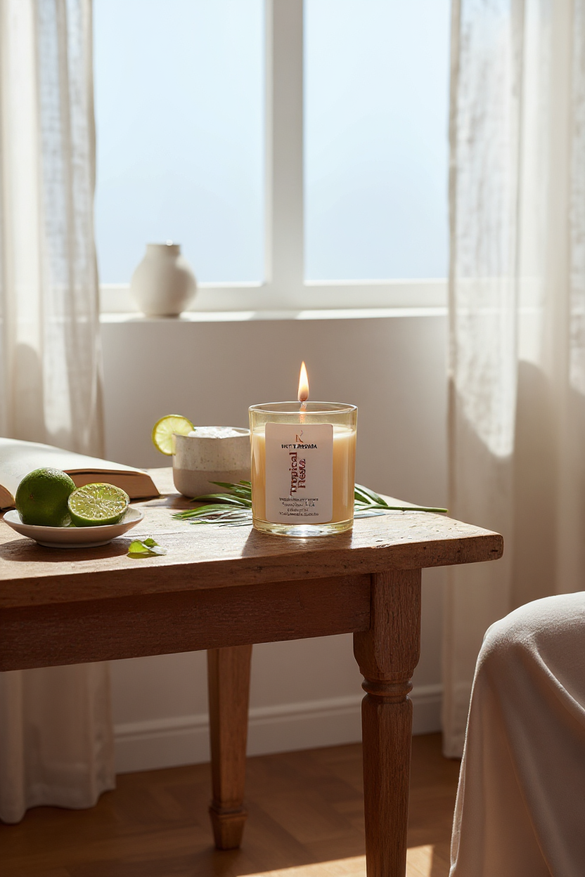 Tropical Fiesta handmade coco-soy candle gift idea for home or loved ones
