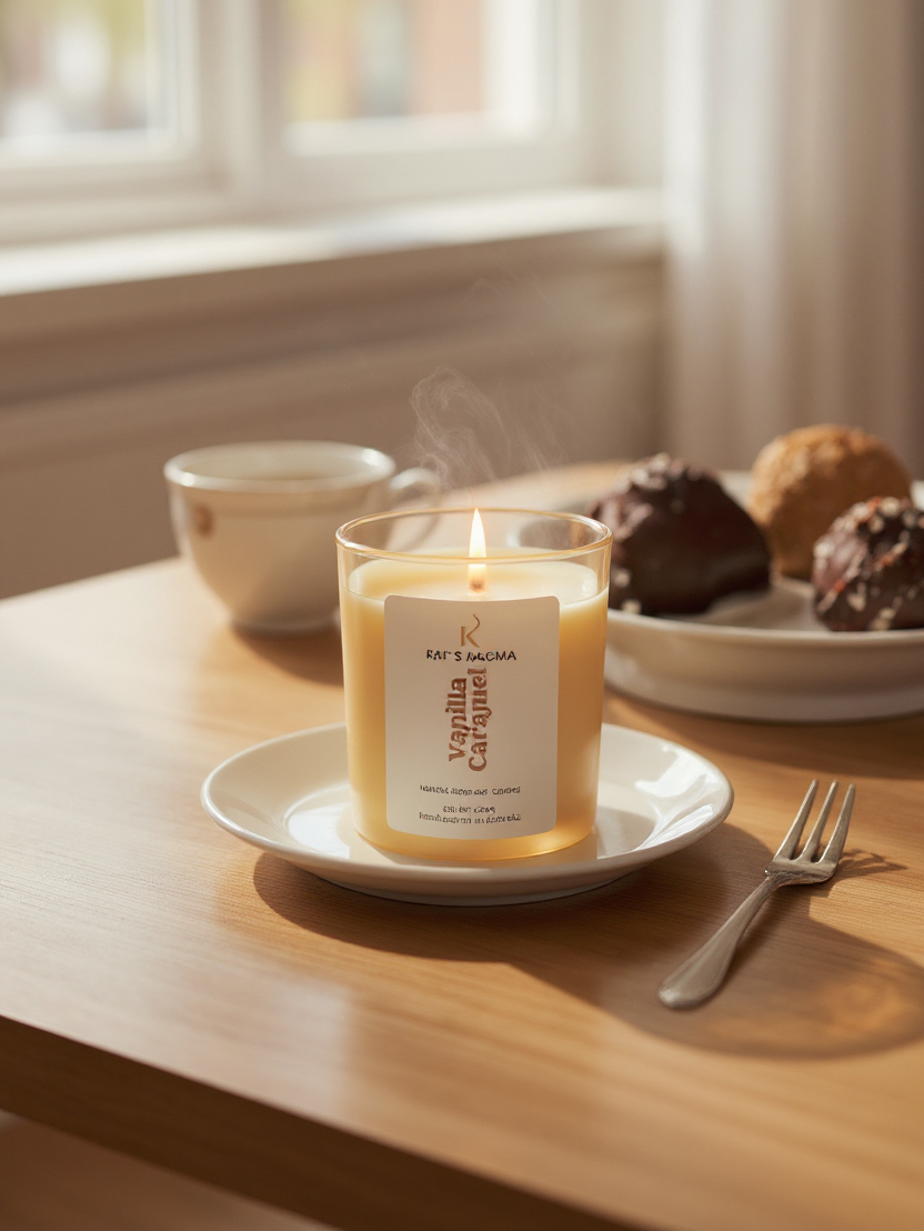 Vanilla Caramel handmade coco-soy candle gift idea for home or loved ones