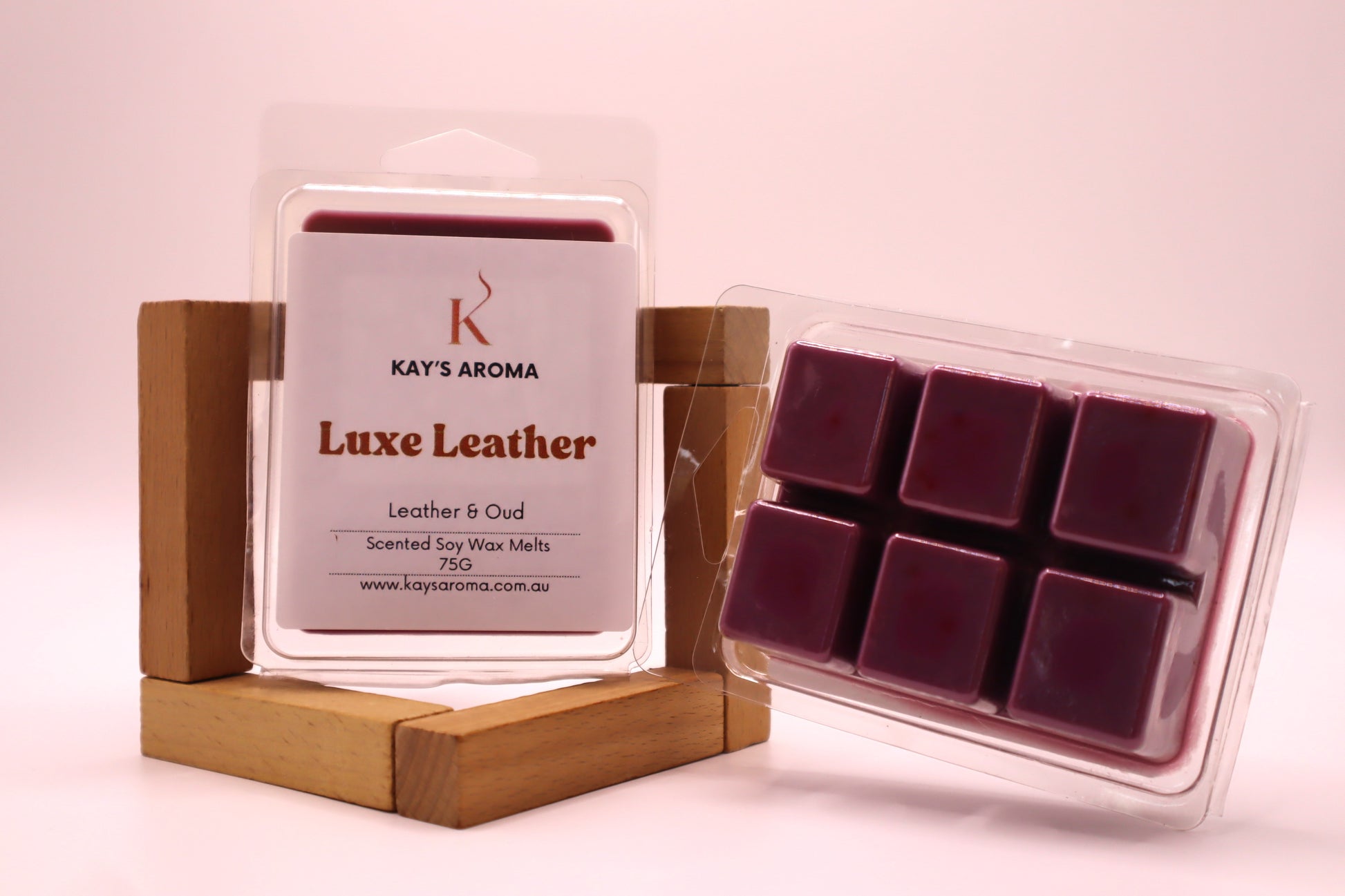 Handmade Luxe Leather soy wax melt gift idea for home